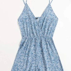 ditsy blue floral cami romper